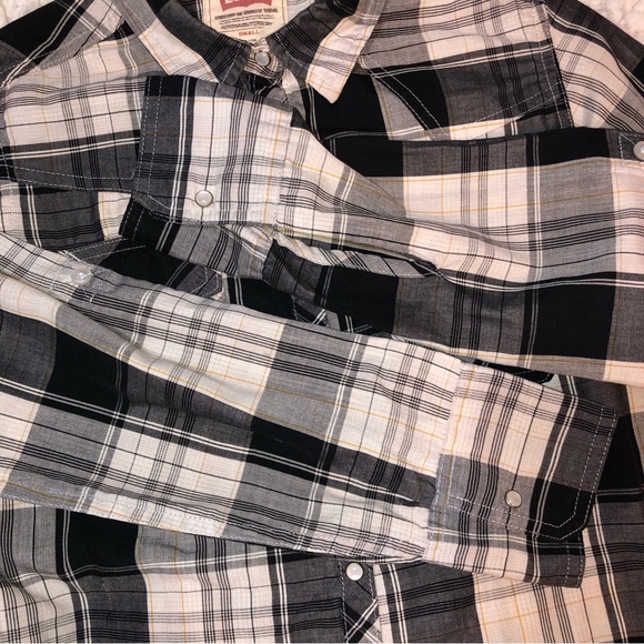 Levi’s Pearl Snap Button Plaid Western Cowboy Shirt - Picture 6 of 8
